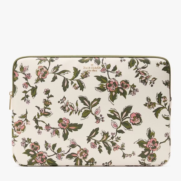 ♠️Kate Spade Outlet Madison Floral Printed Laptop Sleeve Bag, Meringue Multi NWT - Picture 1 of 3